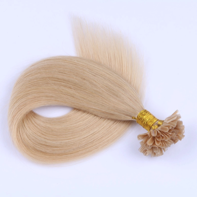 Brazilian human hair Pale golden blonde fushion kerain u tip hair extensions HJ 039